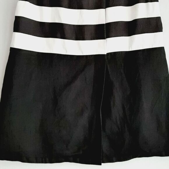 CLUB MONACO Sleeveless Shell Top Strippe Pattern B&W Crewneck Sz S Flawed - Picture 8 of 16